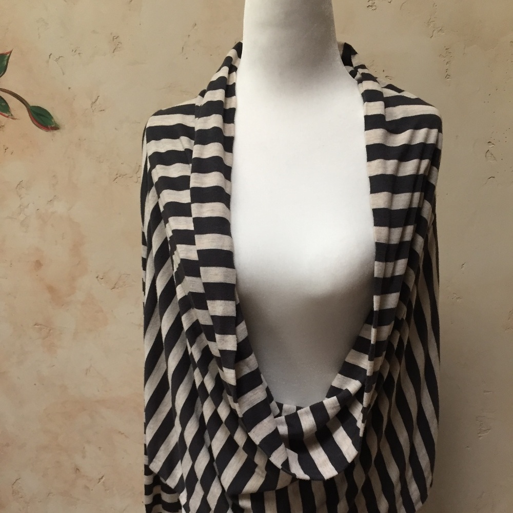 Cowl neck Ella Moss top with vertical stripes
